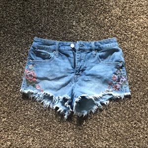 Embroidered Jean Shorts